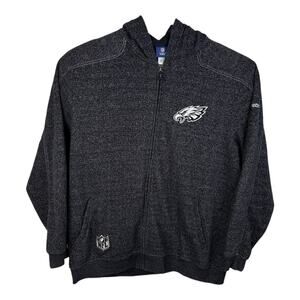 Reebok Onfield Philadelphia Eagles Men’s 3XL Black Full Zip Hoodie Sweatshirt
